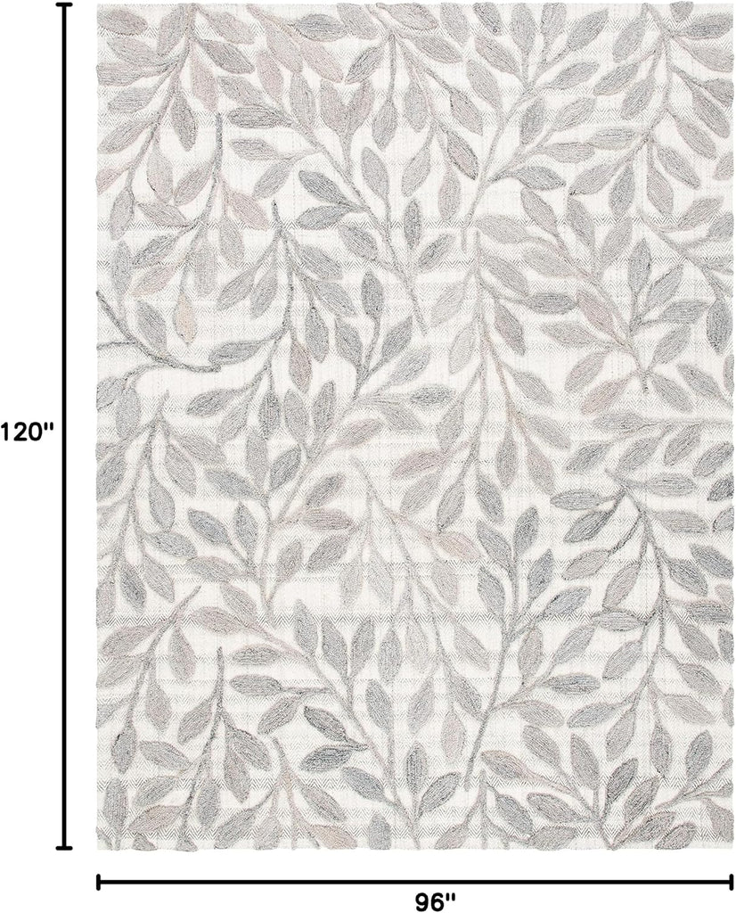 South Hampton 8' x 10' Beige Handmade Botanical Wool Area Rug