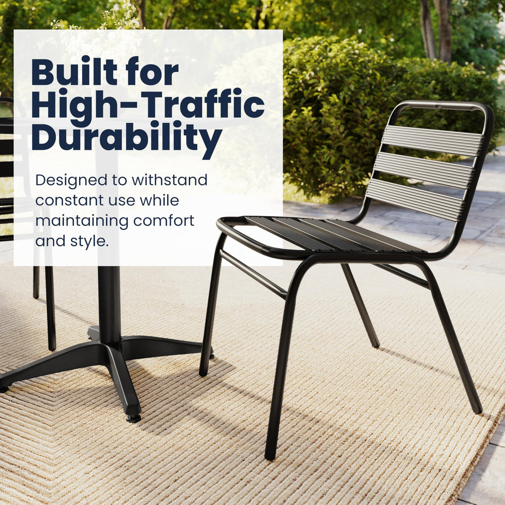 Black Stacking Metal Dining Chair