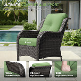 Joyside Patio Chairs Set of 2, Wicker Patio Furniture with High Back, Deep Seating, Wide Armrest, Thickened Cushions
