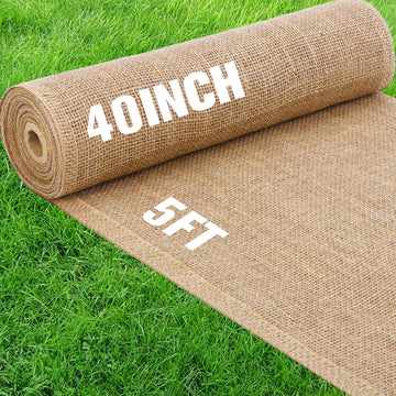 40" x5 Feet Burlap Roll, Natural Burlap Fabric, Multipurpose Roll of Burlap, Tree Trunk Protector for Outdoor Winter