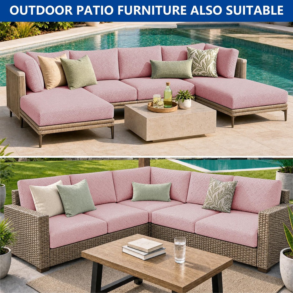 Sectional Couch Covers for L Shaped Chaise Lounge 1 Piece Separate Cushion Couch Universal Replacement Unique Pattern
