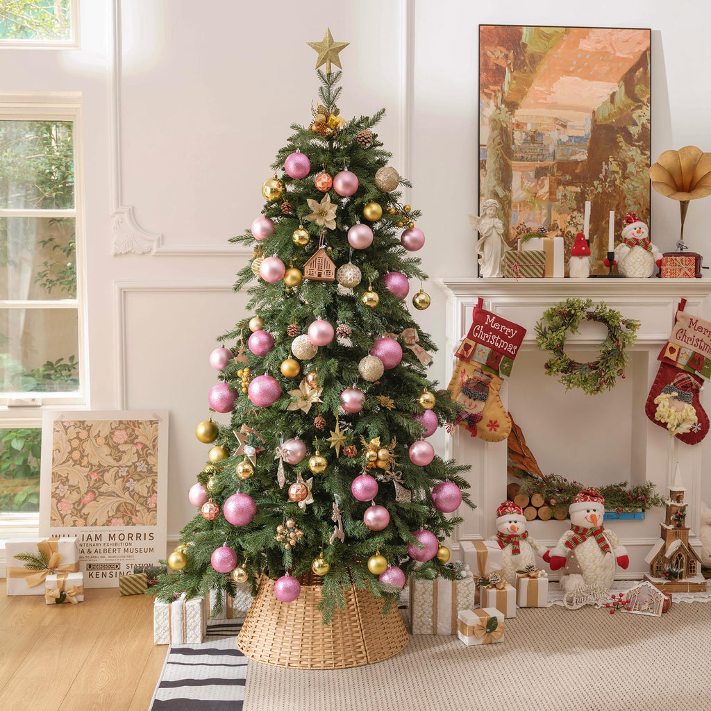 Tree Collar for 4-7.5 ft Tree, Christmas Wicker Tree Collar