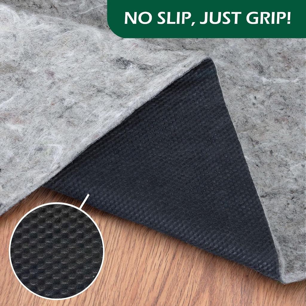 Non-Slip Rug Pad, 5x7, 0.25 inch, Felt Cushion with Real Rubber Backing, Made in the USA - Set of 35