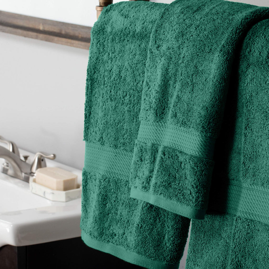 Buckingham Egyptian Cotton 6-Piece Towel Set, Washcloths, Hand Towels, Bath Towels, Teal