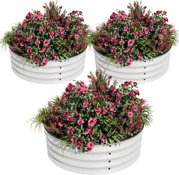 2x2x1.5ft Round Galvanized Raised Garden Bed - Metal Planter Box Kit with Rust & Corrosion Protection, Safe Rubber