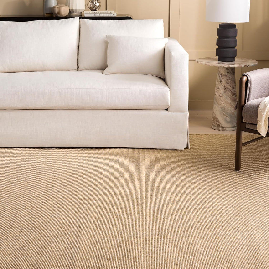 X Area Rug - 9' x 13', Beige & Ivory, Sisal & Jute, Farmhouse Style