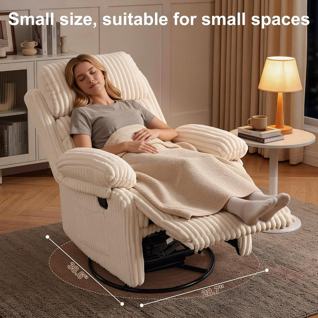 Rocking Recliner Chair, Nursery Rocker Chair for Adults, Small Recliners for Small Spaces, Swivel Rocker Recliner