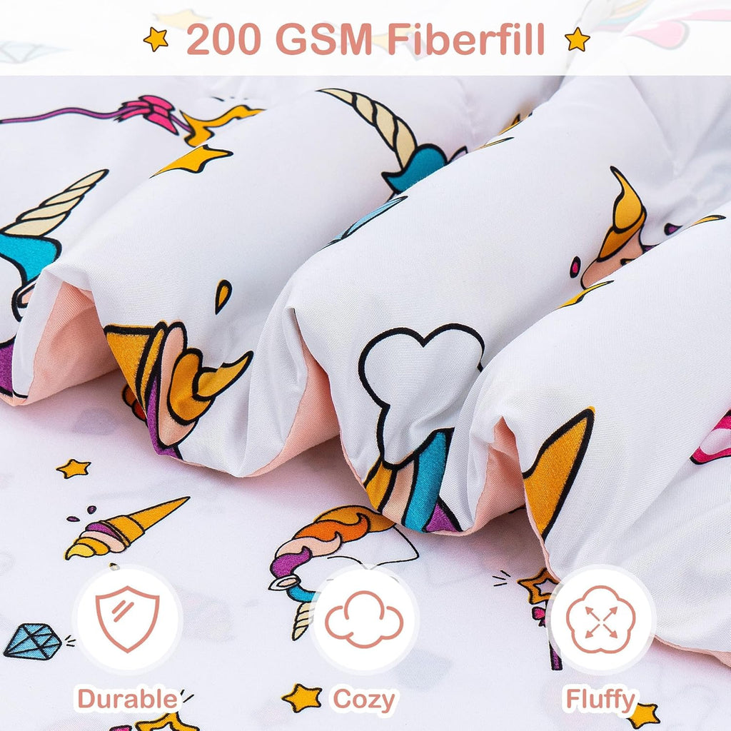 Bed in a Bag for Kids Girls Teens, 8 Pieces Full Comforter Bed Set with Shams, Sheet Set and Decorative Toy Pillow