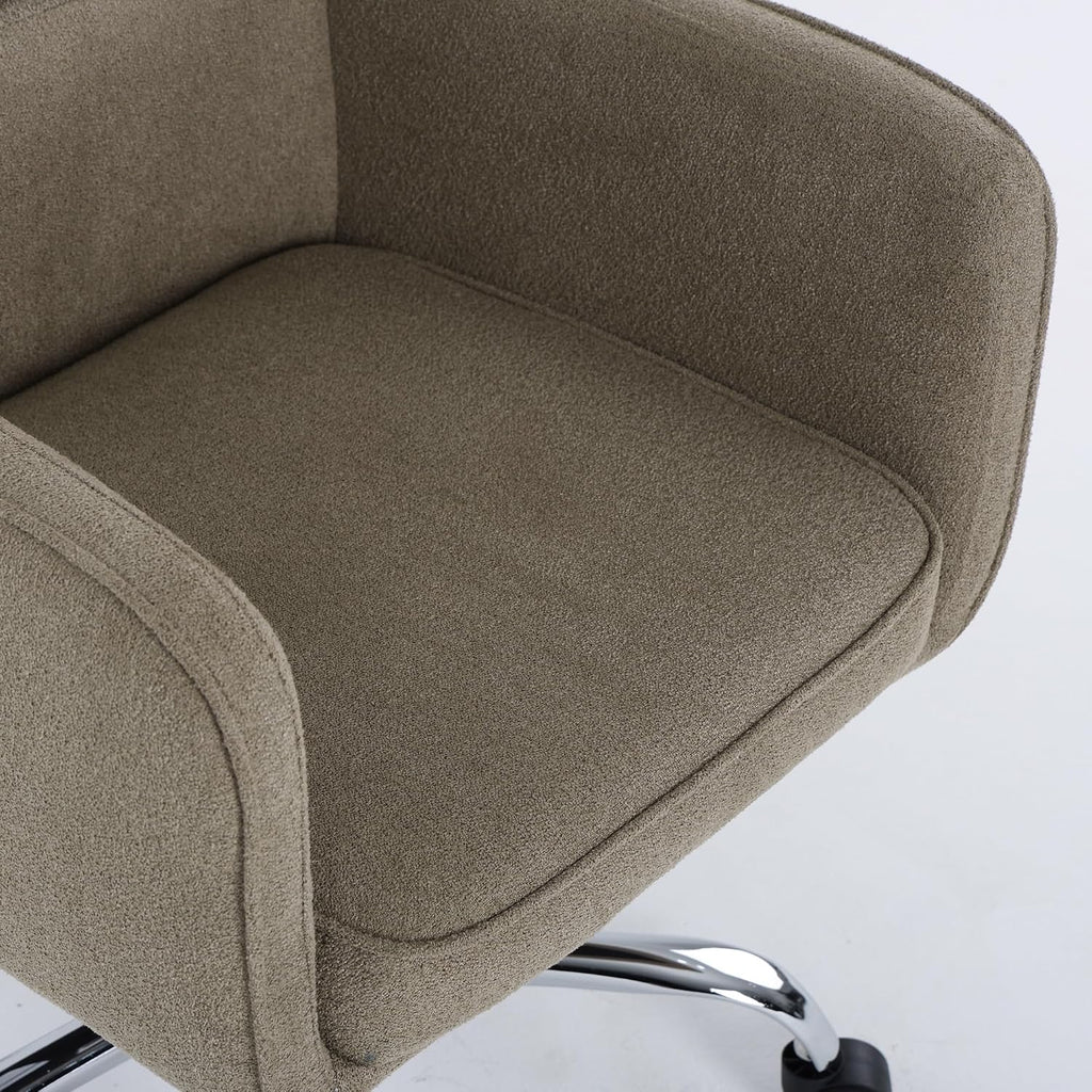 Modern Executive High Back Home, Upholstered Desk Chair with Wheels, Vanity Chair with Head and Lumbar