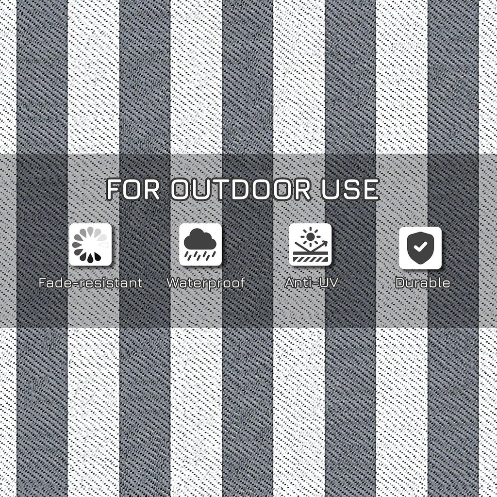 Reversible Outdoor Rug, Gray & White Striped