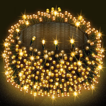 Bright Warm White Christmas String Lights, 164ft 2000 LED Waterproof Green Wire Fairy Lights with 8 Modes, Outdoor
