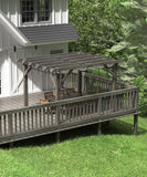 10 X 12 FT Wood Pergola, Solid Structure, Retractable Shade Canopy, Outdoor Wooden Pergola
