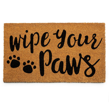 Coco Coir Door Mat with Heavy Duty Backing, Wipe Your Paws Doormat, 17.5" x 30" Size, Easy to Clean Entry Mat