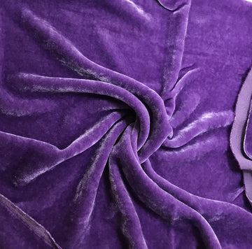 Hand Dyed Silk Velvet Fabric -Fat 1/4 18"x22"- (Imperial Purple)