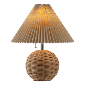 Aksel Sphere Table Lamp Coastal 17.25", Natural/Chrome