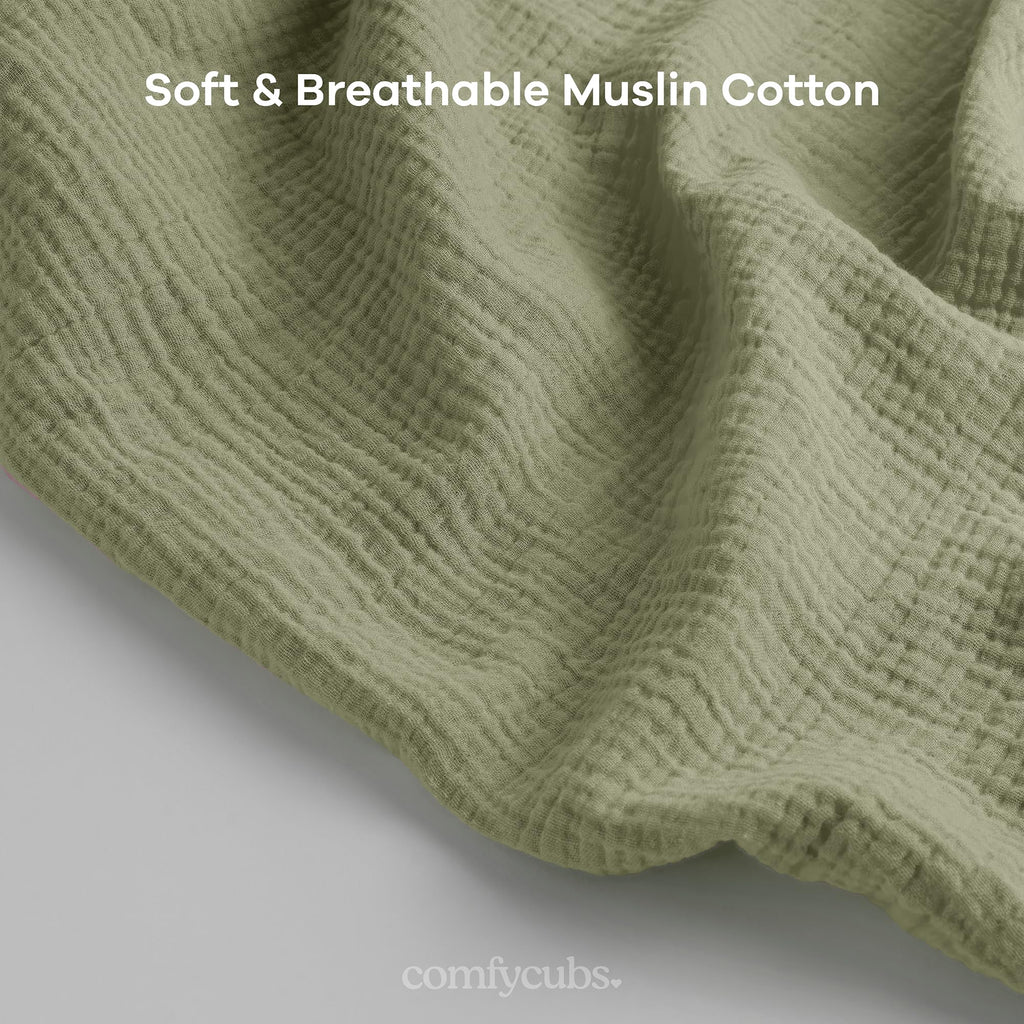Muslin Nursing Cover - 100% Muslin Breastfeeding Cover Sage