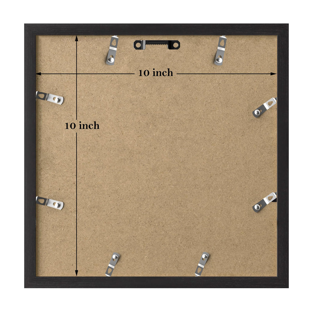 Picture Frames Set of 9, 10x10 in, Acrylic Cover, Black