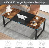Modern Computer Desk, 63 x 31.5 inch Large Office Desk Computer Table Study Writing Desk Workstation