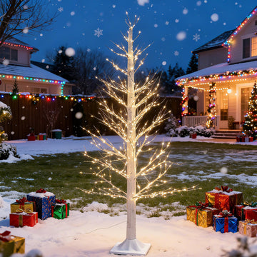 4ft Lighted Christmas Birch Tree with 650 Warm White LED Lights