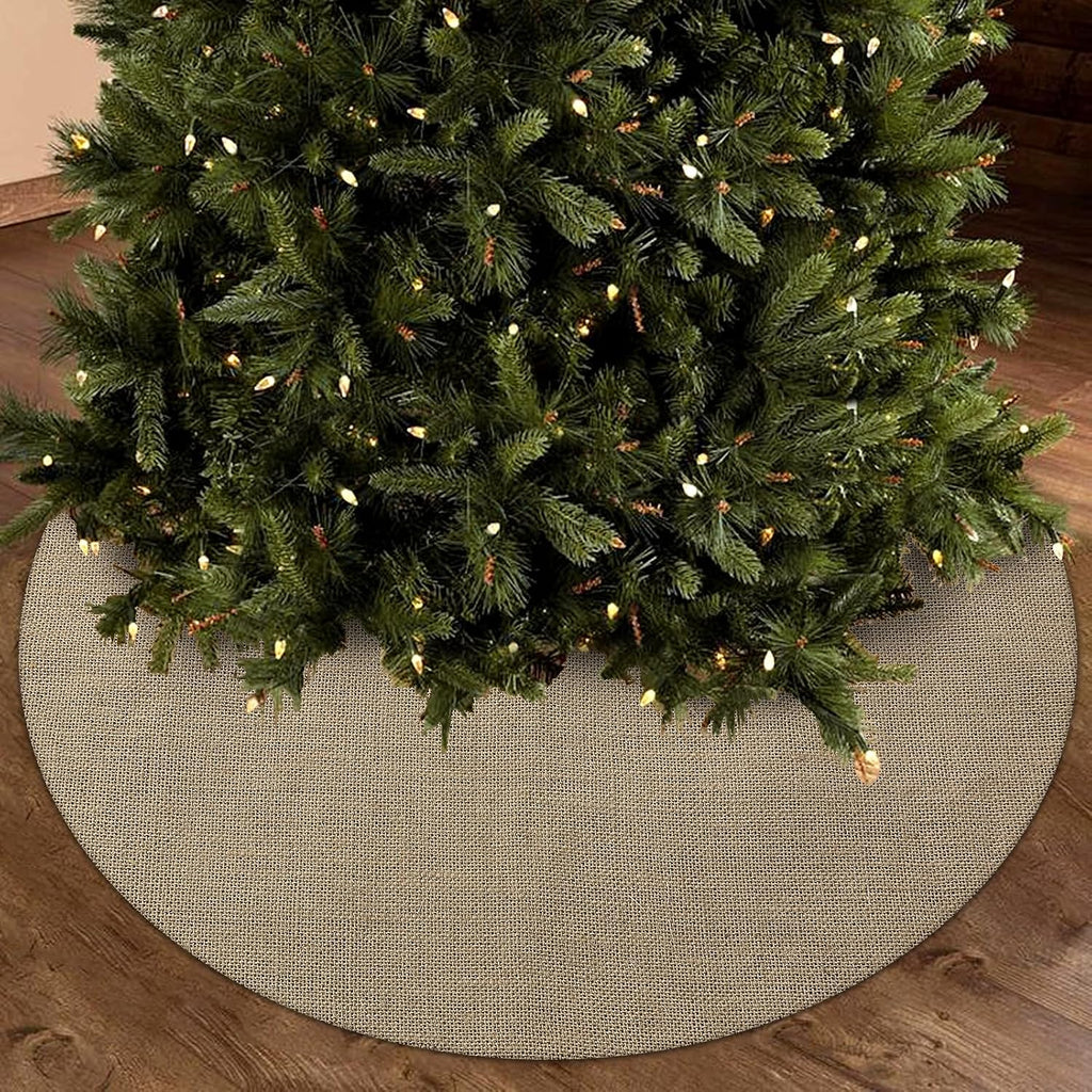 Fall Burlap Tree Skirt, 36 Inch Rustic Farmhouse Decorations Tree Ornaments