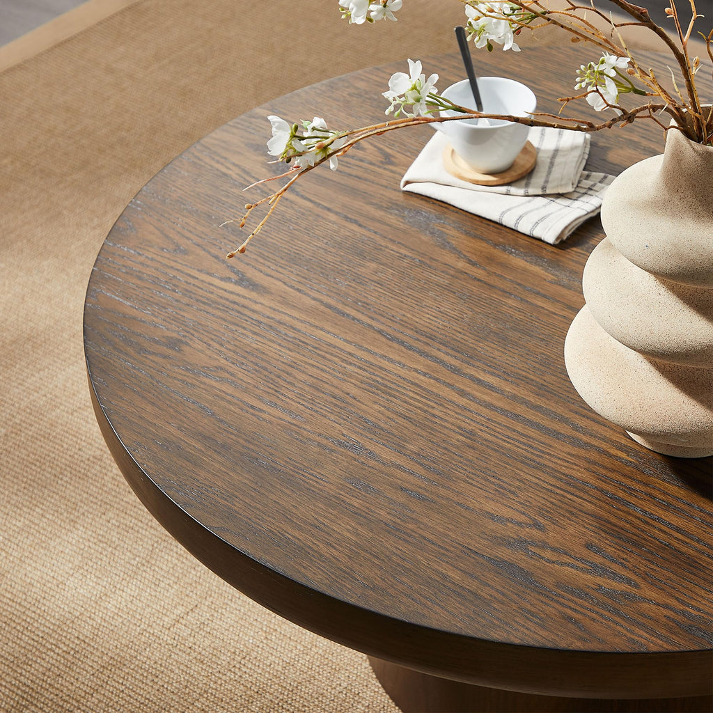 36" Round Coffee Table Solid Wood Coffee Table