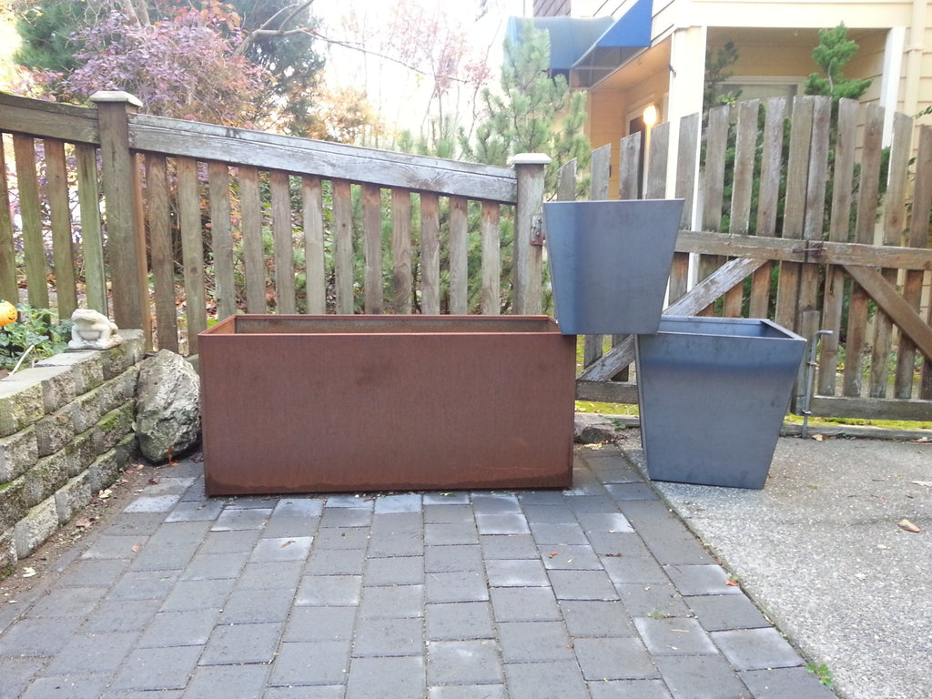 Corten Steel Trough Planter, 20" x 46" x 20"