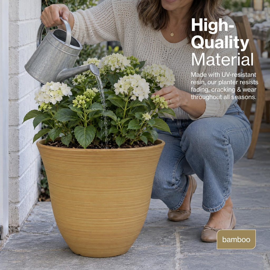 13" Honeysuckle Planter in Bamboo