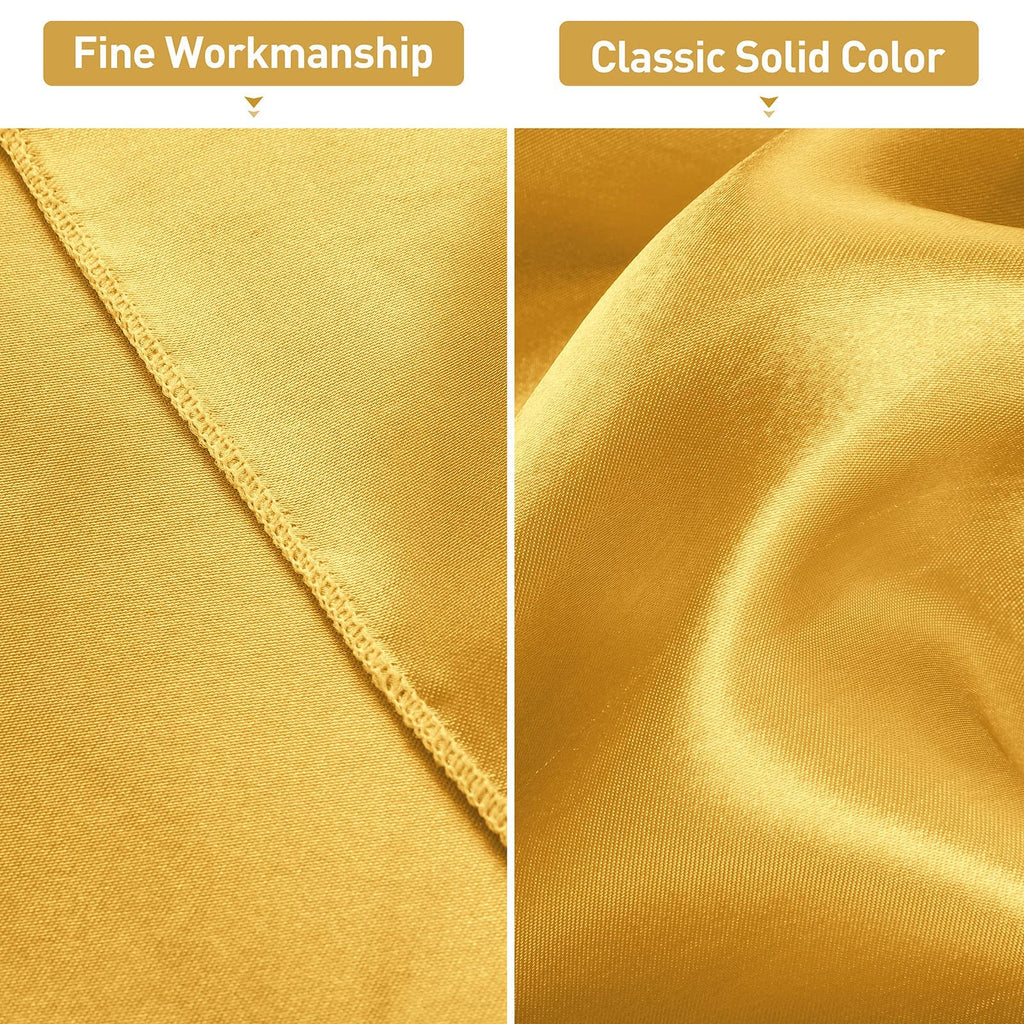 4 Pack Satin Rectangular Tablecloth, 102 x 58 Inches, Gold