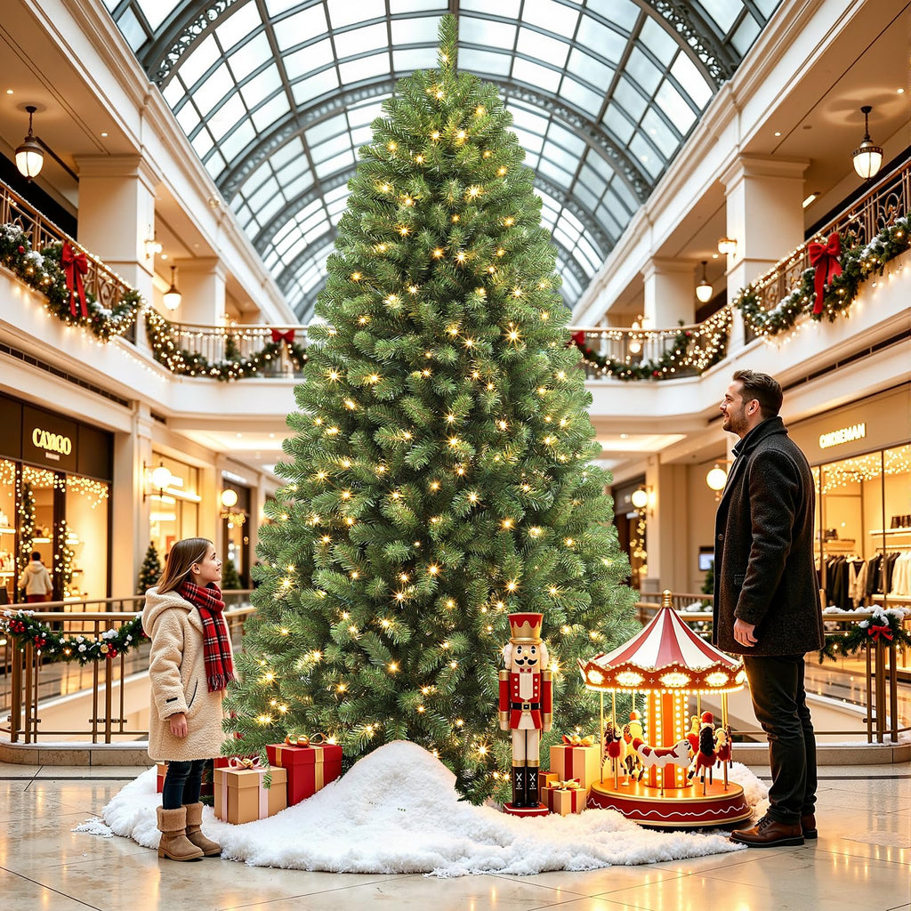 10FT Artificial Prelit Classic Christmas Tree with Remote Control, Timer