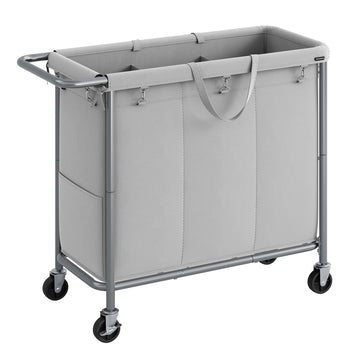 Laundry Basket with Wheels, 3-Section, 52.7 Gallons (199.5 L)