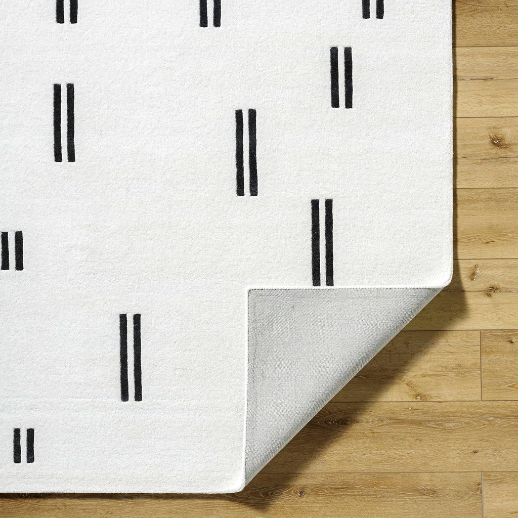 Yitta Wool Living Room, Bedroom Area Rug - Abstract Striped Geometric - Contemporary Modern Minimalist Scandinavian