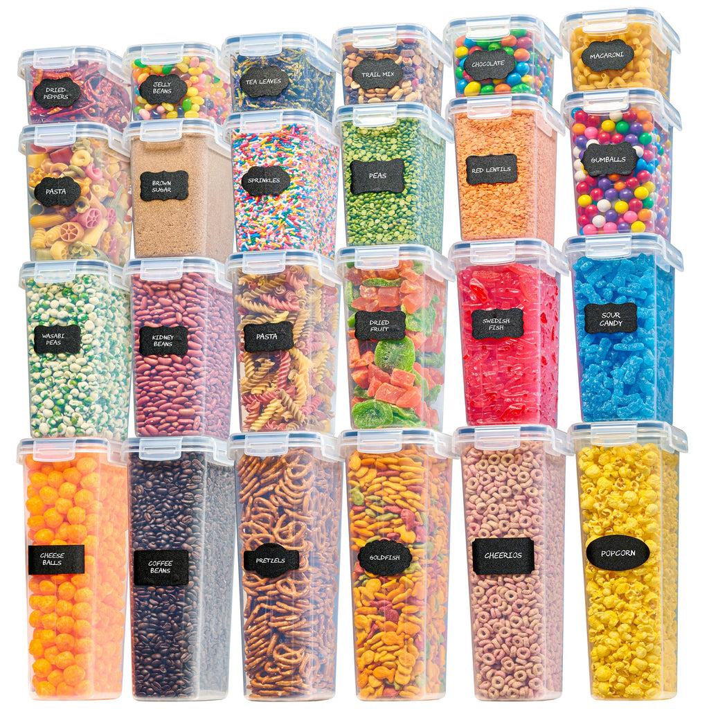 Airtight Food Storage Containers with Lids 24-Pack, Pantry Kitchen