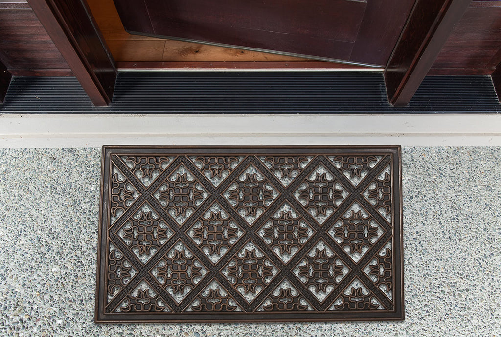 High Traffic All-Weather Rubber Doormat, 18x30, Welcome Scroll