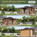 10’x12’ Hardtop Gazebo, Permanent Metal Pavilion with Galvan - Image 3