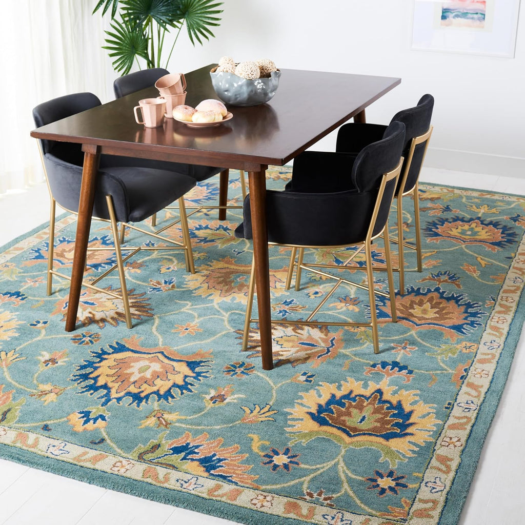 Area Rug 8x10 - Heritage - Large - Light Blue, Handmade Wool, Traditional Oriental Design