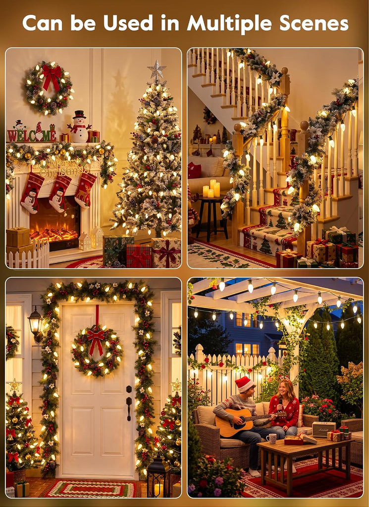 C9 LED Bulbs for Christmas String Lights, E17 Base, 25 Pack, Warm White