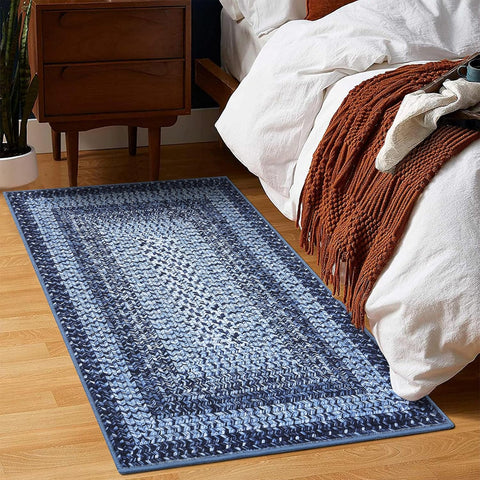 2x3 Entryway Rug Small Bedroom Area Rug Braided Printed Mat for Living Room Farmhouse Kitchen Mat In