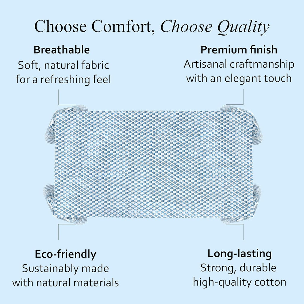 CPC Tablecloth 100% Cotton 60x60 Inch Indian Block Print Square Table Cover, Table Cloth for Wedding