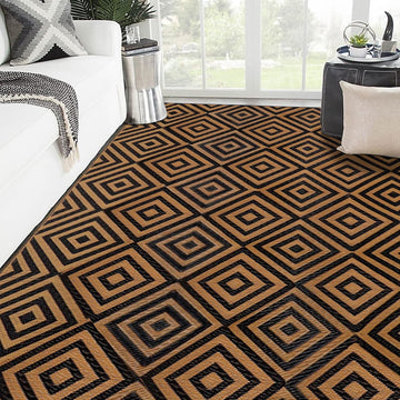 Reversible Mats, Outdoor Patio Rugs, Plastic Straw Rug, Modern Area Rug, Floor Mat for Outdoors, RV, Patio, Backyard