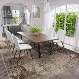 Arbosofe Modern Abstract Rug for Living Room, 8'x10' Washable Area Rug with Non-Slip Backing & Short Pile