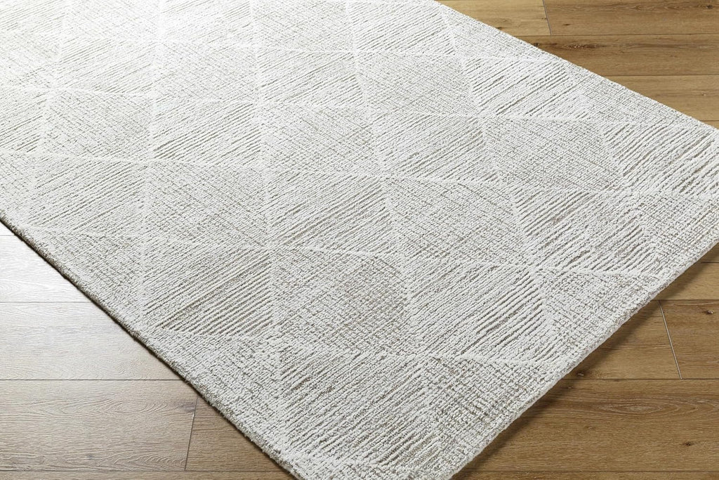 Zonta Wool Living Room, Bedroom Area Rug - Geometric Diamond Trellis Lattice - Bohemian Transitional Modern