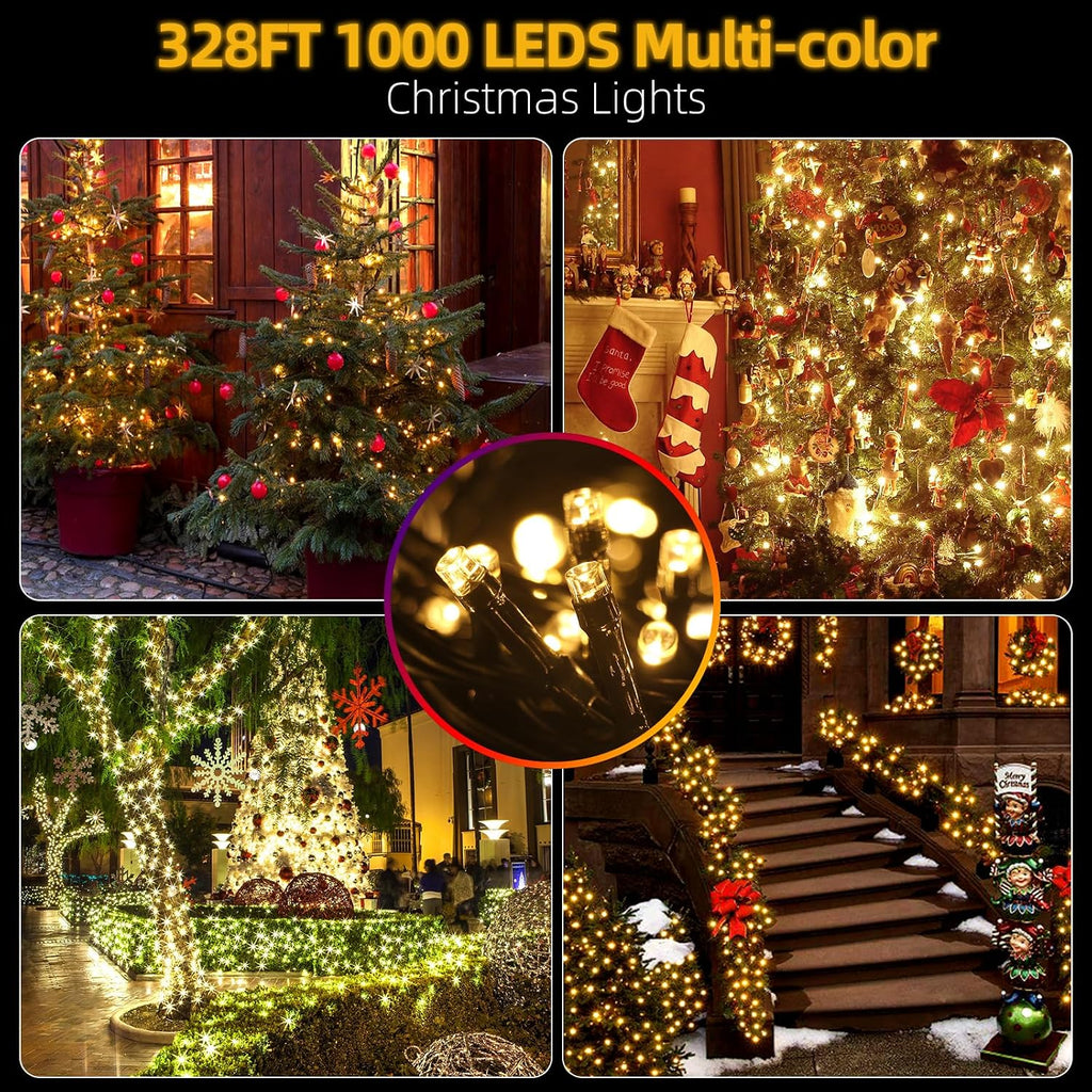 328FT 1000 LED Christmas Light Outdoor Indoor, Christmas Tree Light