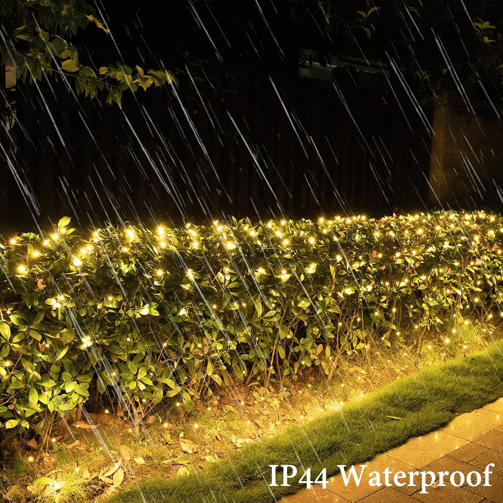 300LED Net Lights, 14.8ft x 5ft Connectable Christmas Net Lights 8 Modes, Waterproof Mesh Lights Plug in for Bushes