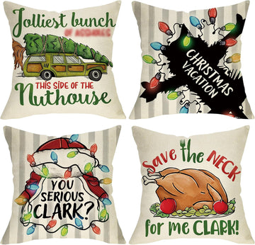Christmas Vacation Throw Pillow Cover - Set of 4