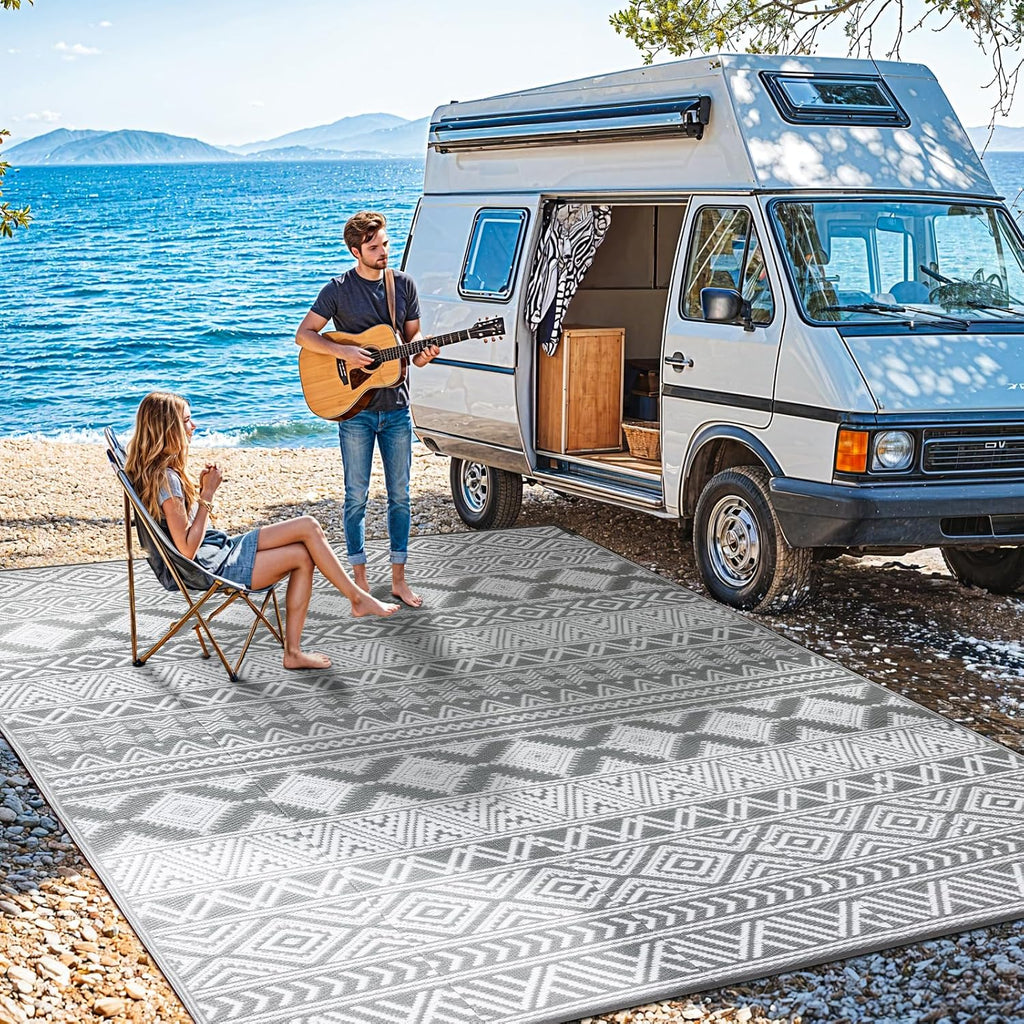 Waterproof Outdoor Rug, Reversible Plastic Straw Patio Camping Rugs, Outdoor Indoor RV Mat Carpet, Outside