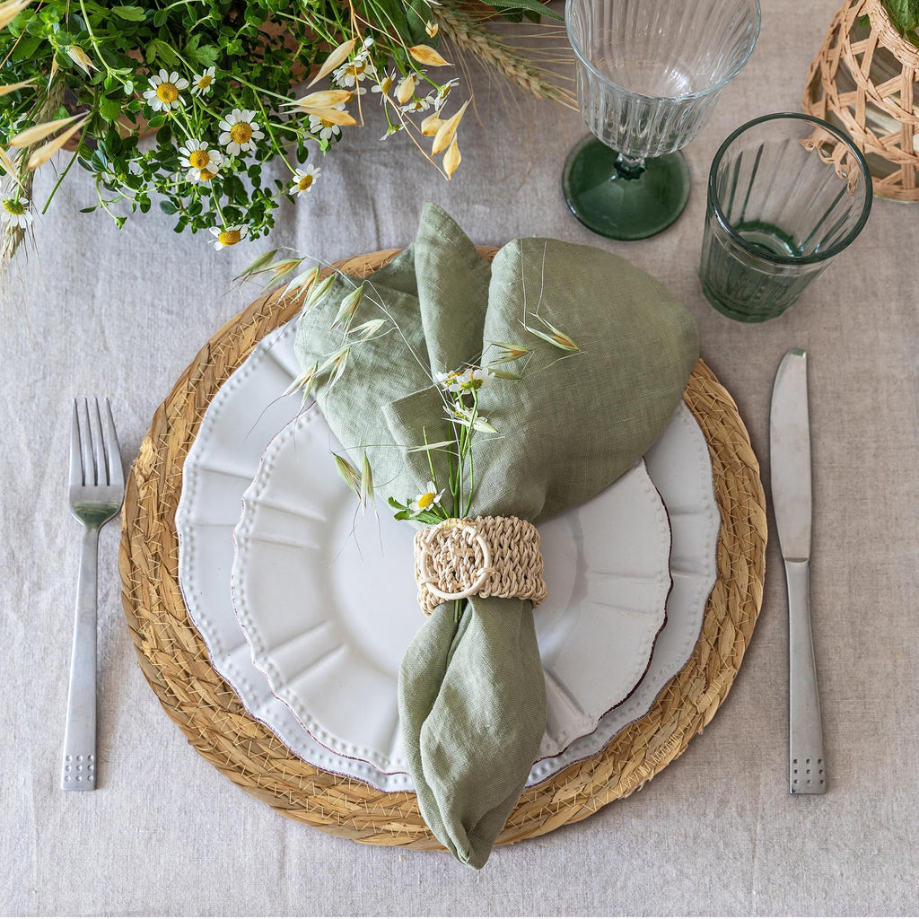 60 Pcs Round Woven Placemats 12 Inch Rattan Table Charger Plates