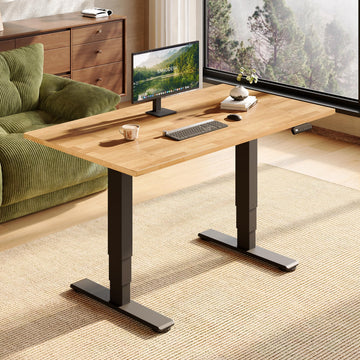 Solid Wood Dual Motor Standing Desk-48"x24"-Original/Black