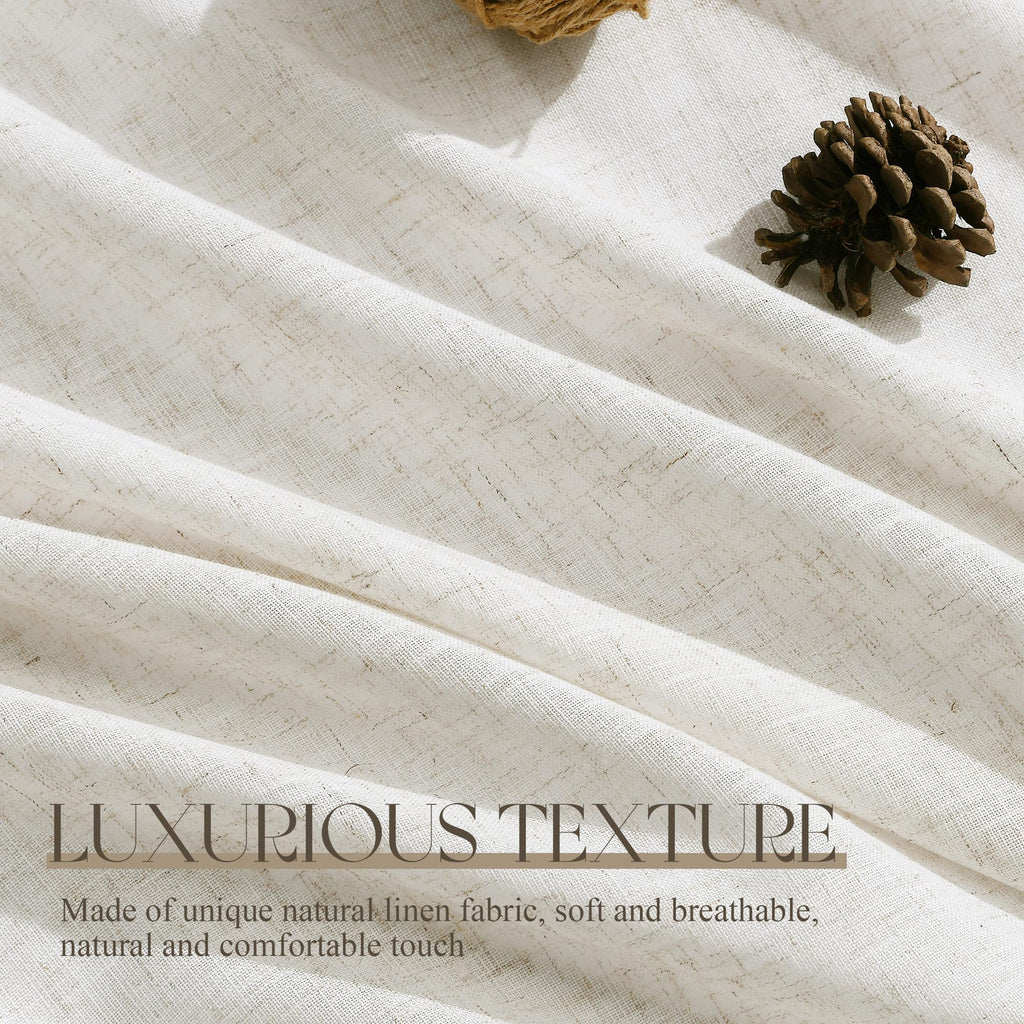 Natural Linen Cafe Curtains 30 Inch Long 2 Panels