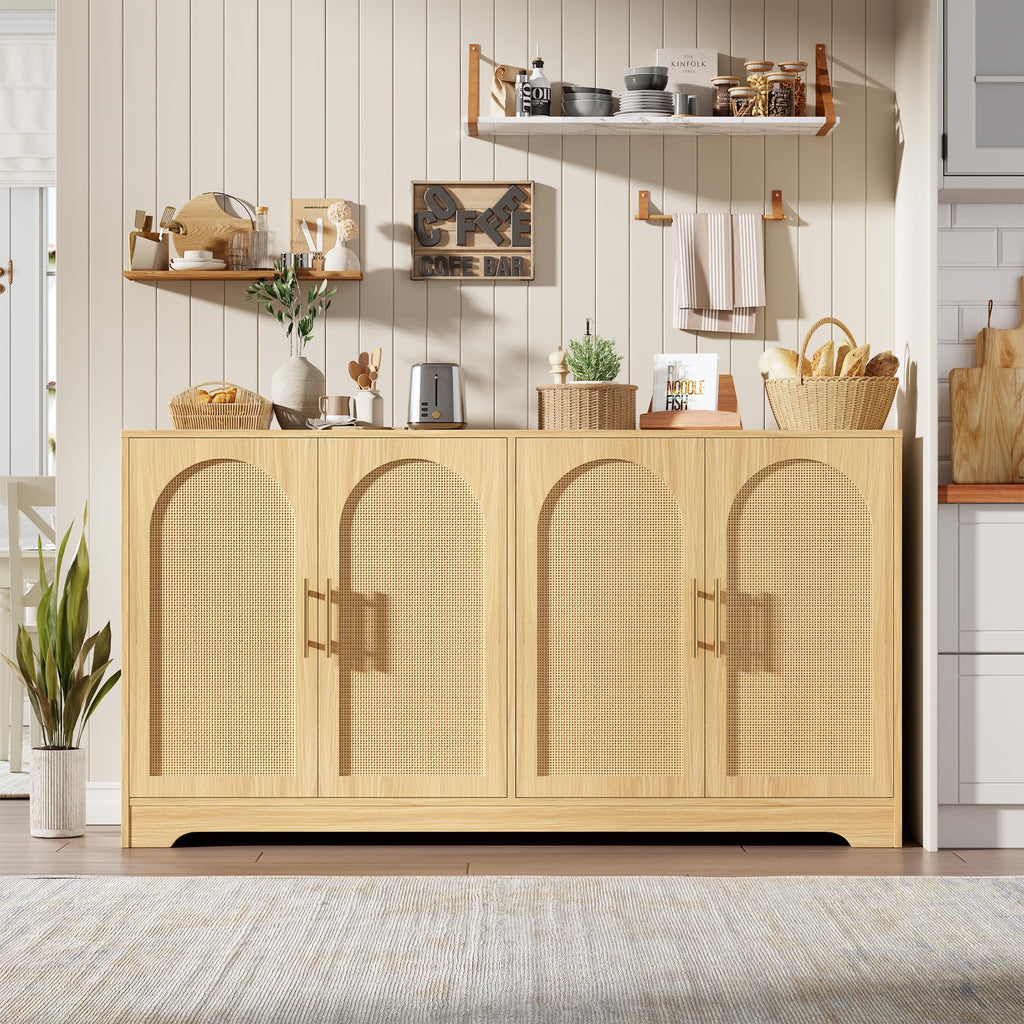 30"W Sideboard Buffet Cabinet, Boho Entryway Storage, Coffee Bar Cabinet