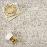 Light Brown Area Rug 9x12 Machine Washable Large Vintage Living Room Distressed Non Slip Carpet Trad